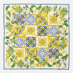Italian Yellow and Blue Silk Pocket Square