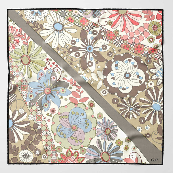 Women's luxury hand rolled Italian silk Bandana scarf