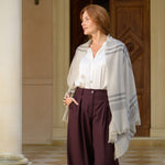 Beige Plaid 100% Italian Cashmere Scarf