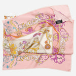 Designer Italian Silk Square Scarf - Pink