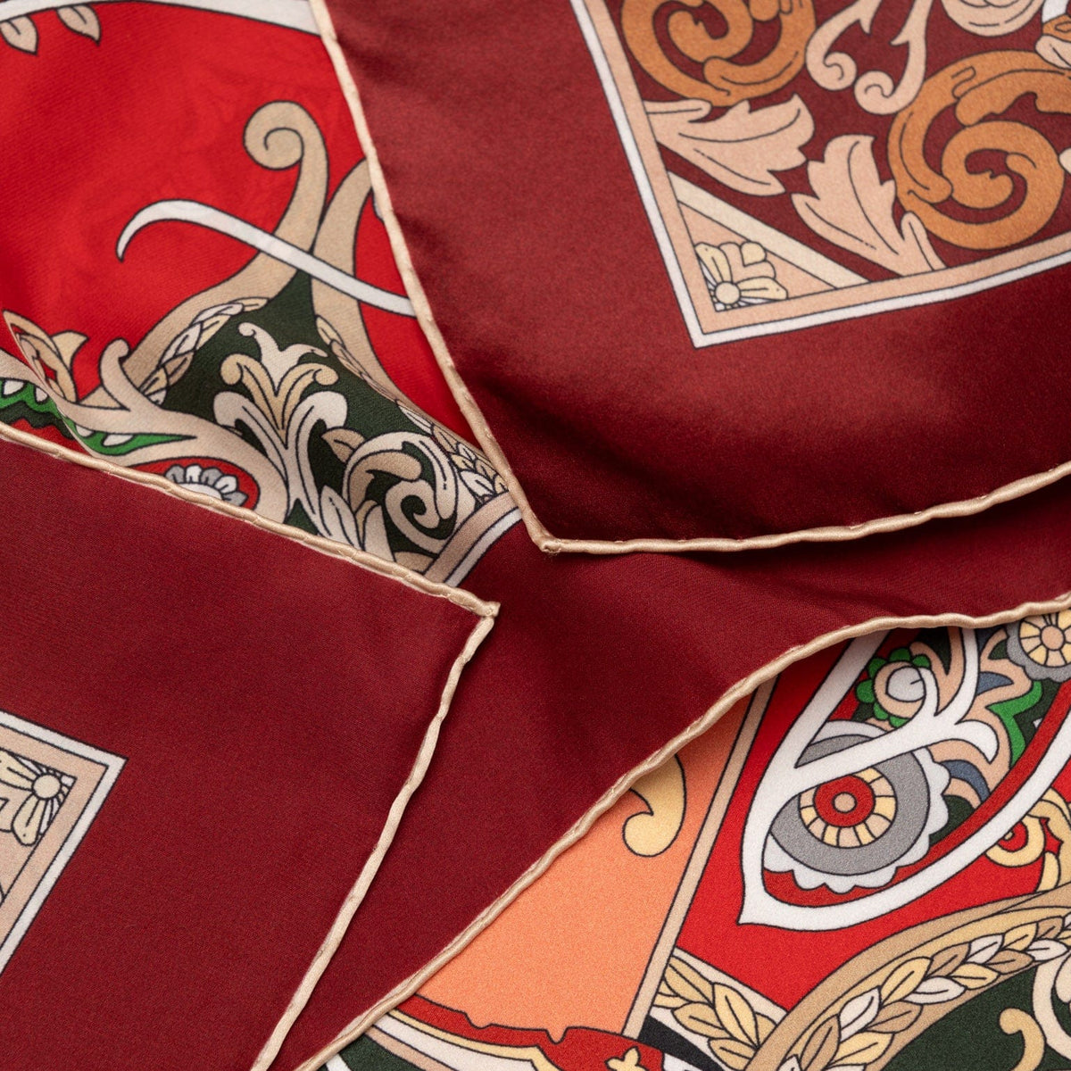Women's Red Silk Square Scarf