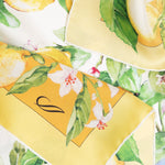 Designer Italian Silk Square Scarf - Yellow