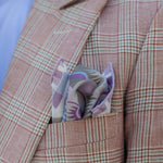 Lavender hand rolled large silk pocket square