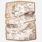 Women's Tan Italian Long Silk Scarf