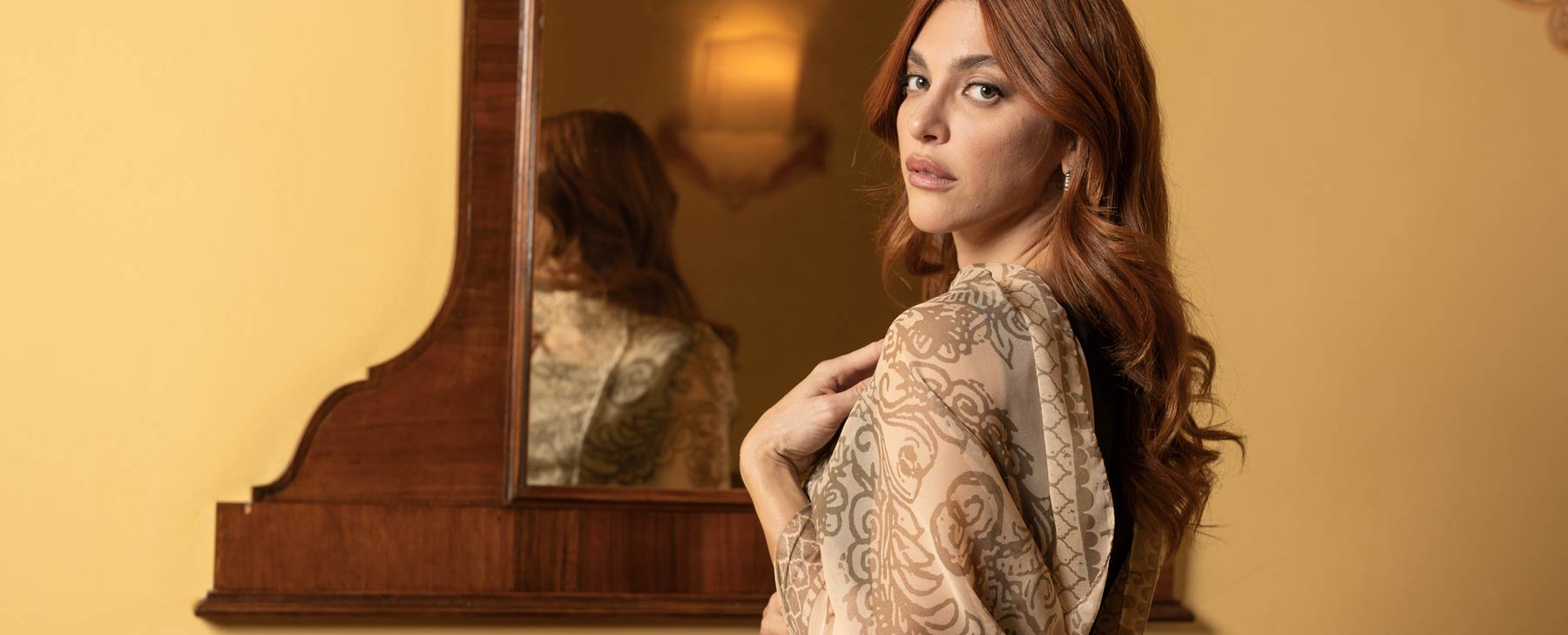 peach Italian silk shawl wrap