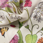 Pink Botanical Print Silk Scarf