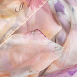 Italian Silk Georgette Scarf - Mauve Floral Print