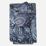 Blue and Silver Paisley Italian Silk Tie