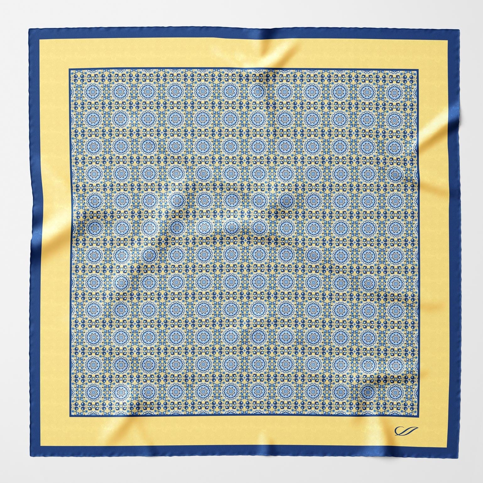 Yellow Hand Rolled Italian Silk Pocket Square