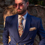 large handmade silk pocket square from Italy