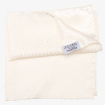 Hand Rolled Luxury White Silk Pocket Square