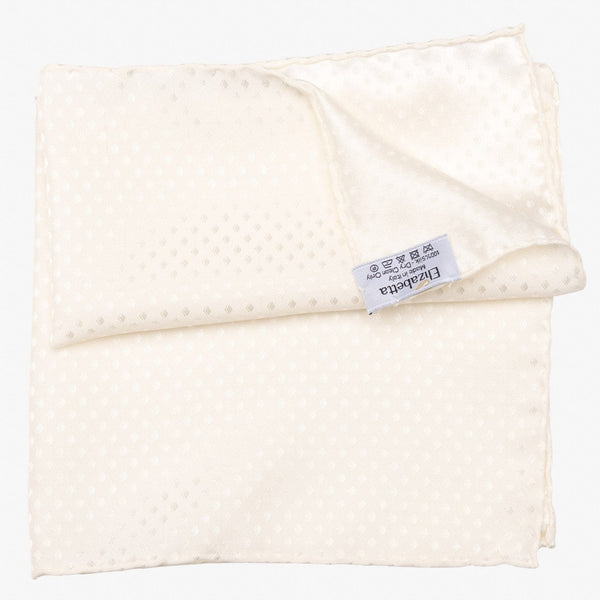 Hand Rolled Luxury White Silk Pocket Square