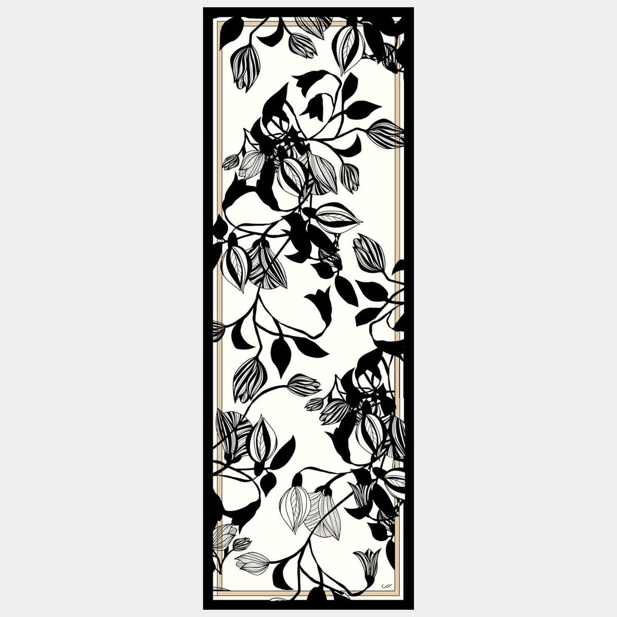 Luxury silk satin shawl in black and sofft white