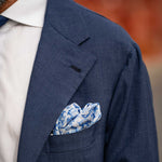 Men's luxury hand rolled silk pocket square double sided print