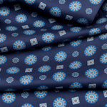 Mens Blue Italian Slim Silk Scarf