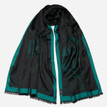 Emerald Green Italian Silk Satin Shawl