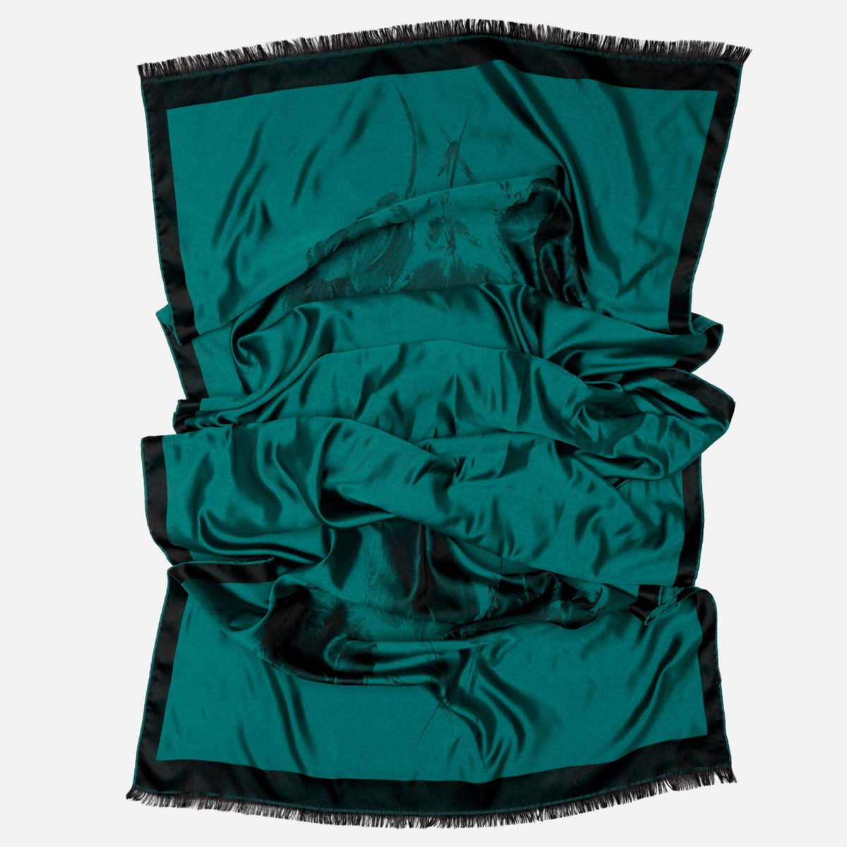 Emerald Green Italian Silk Satin Shawl