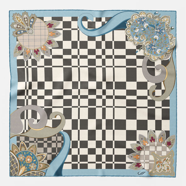 Women's Aqua Silk Bandana Scarf
