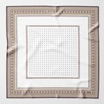 Beige and White Silk Italian Pocket Square