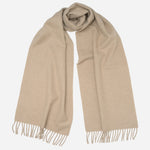 Beige Felted Italian Cashmere Scarf