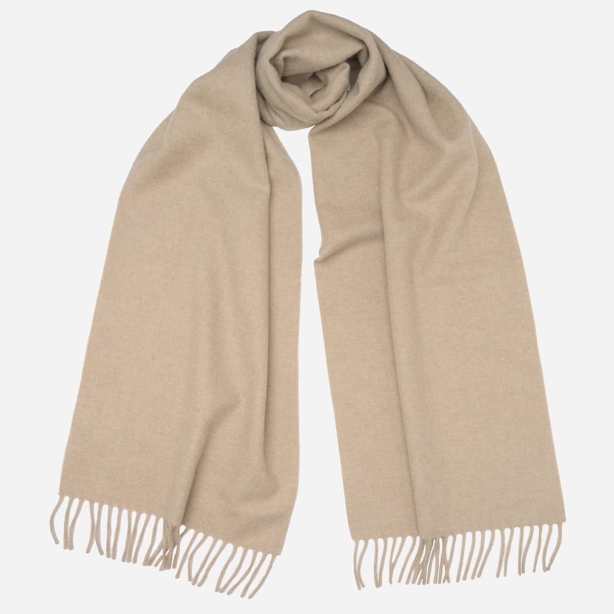 Beige Felted Italian Cashmere Scarf