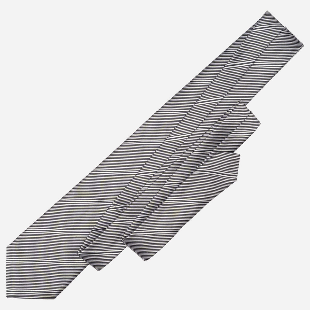 Black Pinstripe Italian Designer Silk Tie