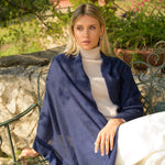 Marine Blue Italian Cashmere Scarf