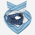 Blue Italian Designer Silk Neckerchief