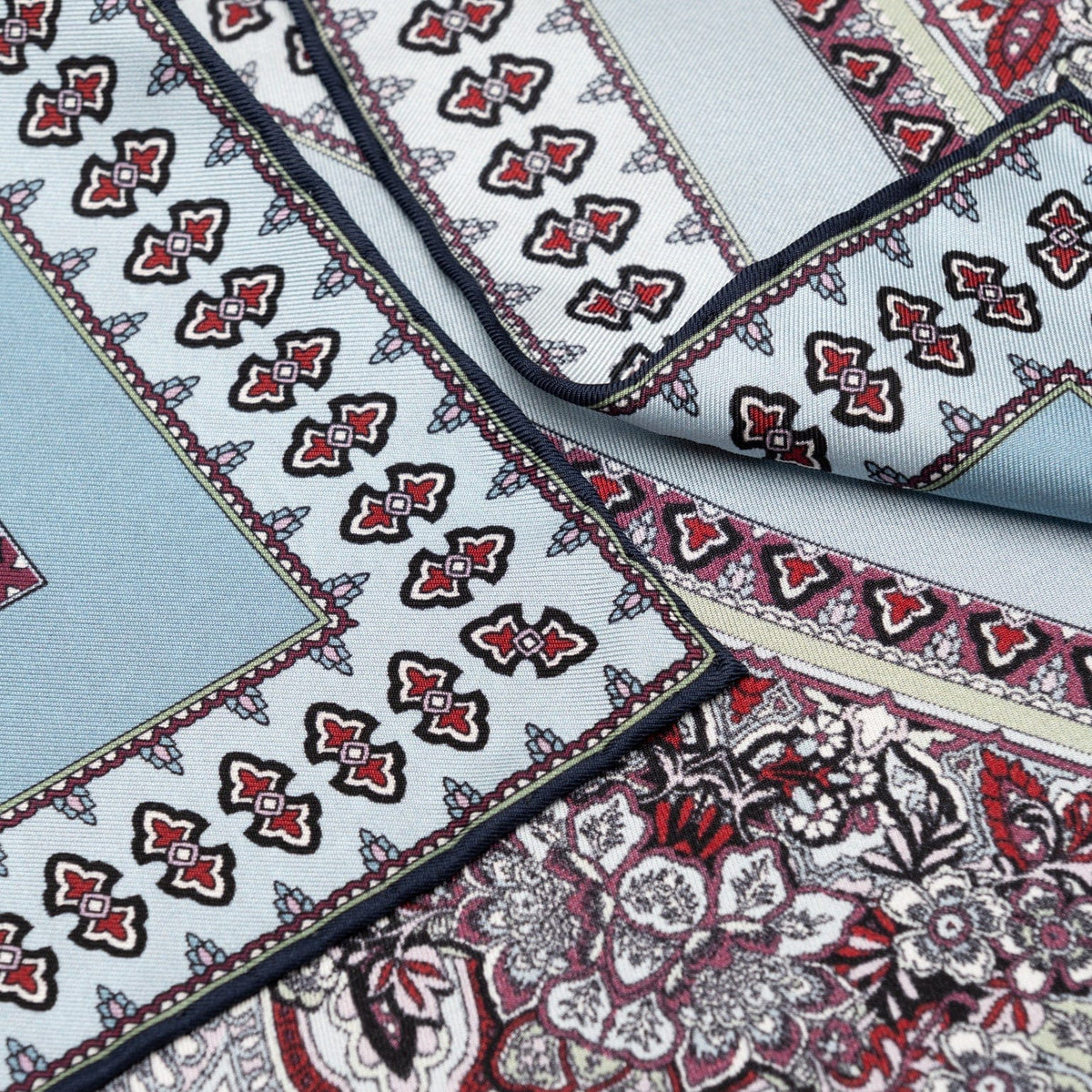 Italian Silk Neckerchief - Paisley Blue