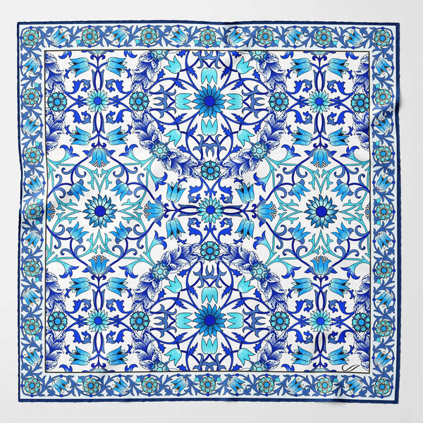 Blue Turquoise Silk Italian Pocket Square