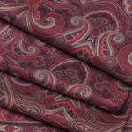 Men's Italian Bordeaux Paisley Silk Scarf