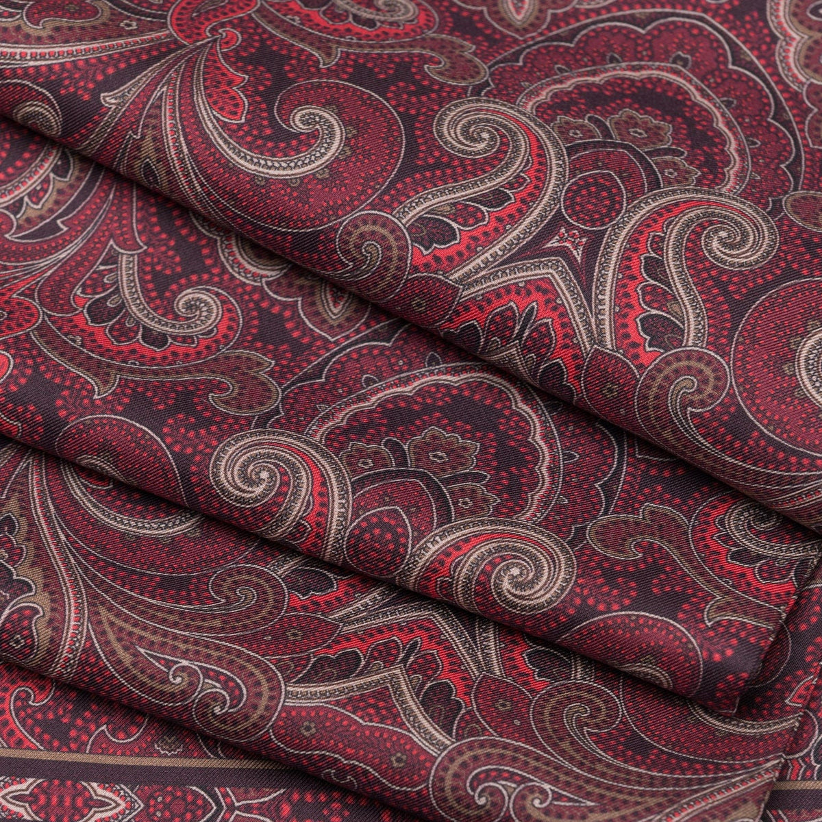 Men's Italian Bordeaux Paisley Silk Scarf
