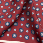 Burgundy & Navy Silk Italian Pocket Square