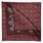 Double Sided Burgundy Silk Pocket Square