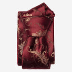 Italian Burgundy Floral Silk Tie
