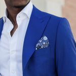 Double Sided Silk Pocket Square - Navy