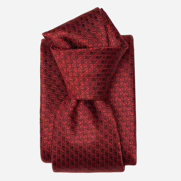 Men's Designer Italian Silk Tie Ruby Red