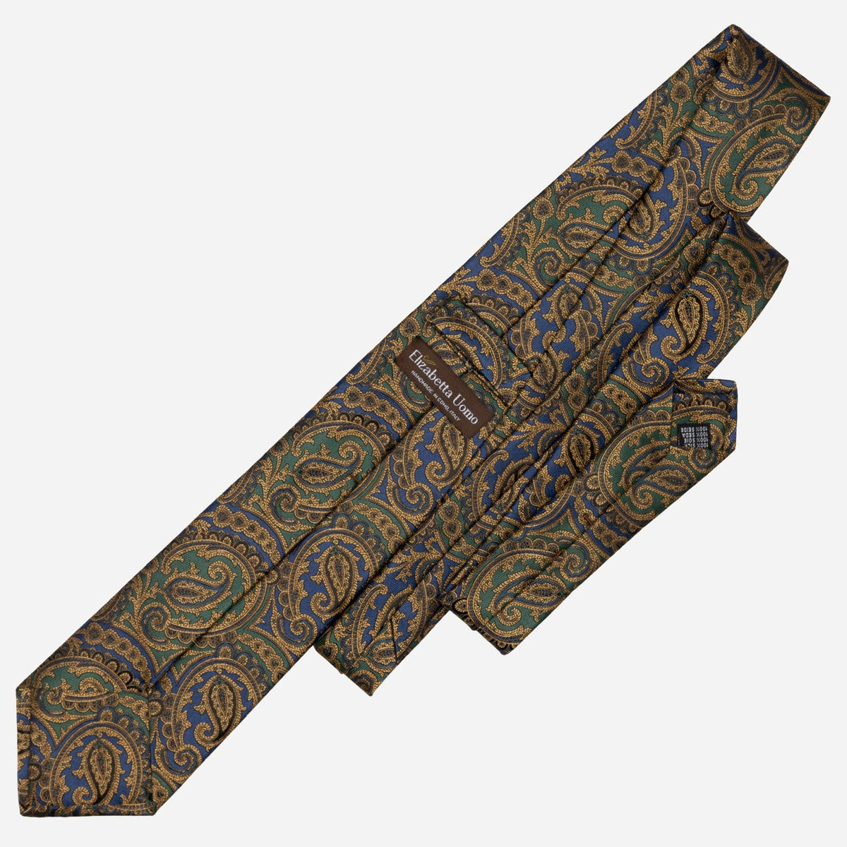Men's Emerald and Sapphire Paisley Silk Tie