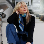 Best blue Italian silk foulard