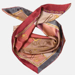 Italian Silk Satin Equestrian Scarf - Rose