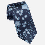 Navy Floral Italian Silk Jacquard Tie