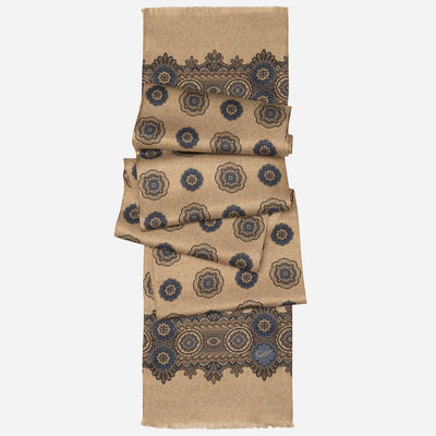 Italian Men's Golden Wheat Silk Scarf