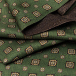 Italian Designer Green Silk Scarf for Men