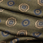 Italian Designer Men's Green Silk Scarf