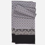 Italian Designer Men's Grey Silk Scarf