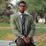 Men's handmade grey Italian silk necktie
