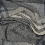 Grey Plaid 100% Italian Cashmere Scarf