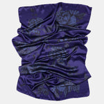 Indigo Floral Italian Silk Satin Shawl