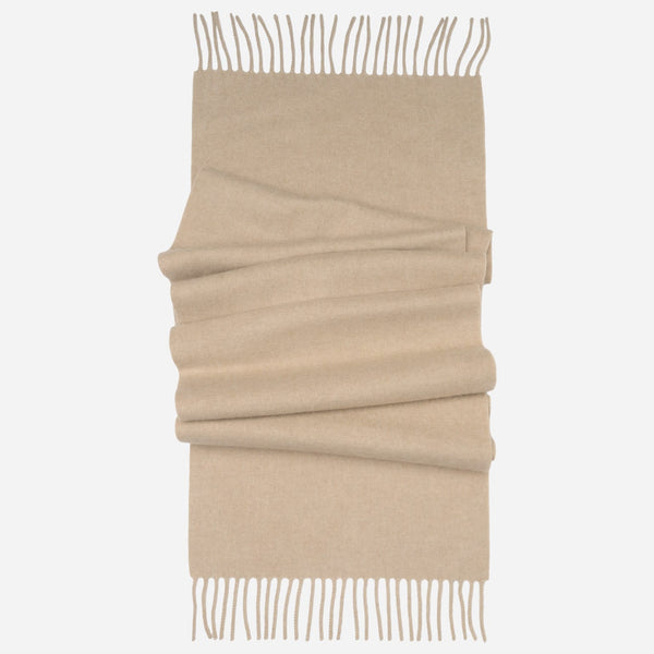 Beige Felted Italian Cashmere Scarf