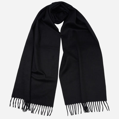 Black Felted Italian Cashmere Scarf